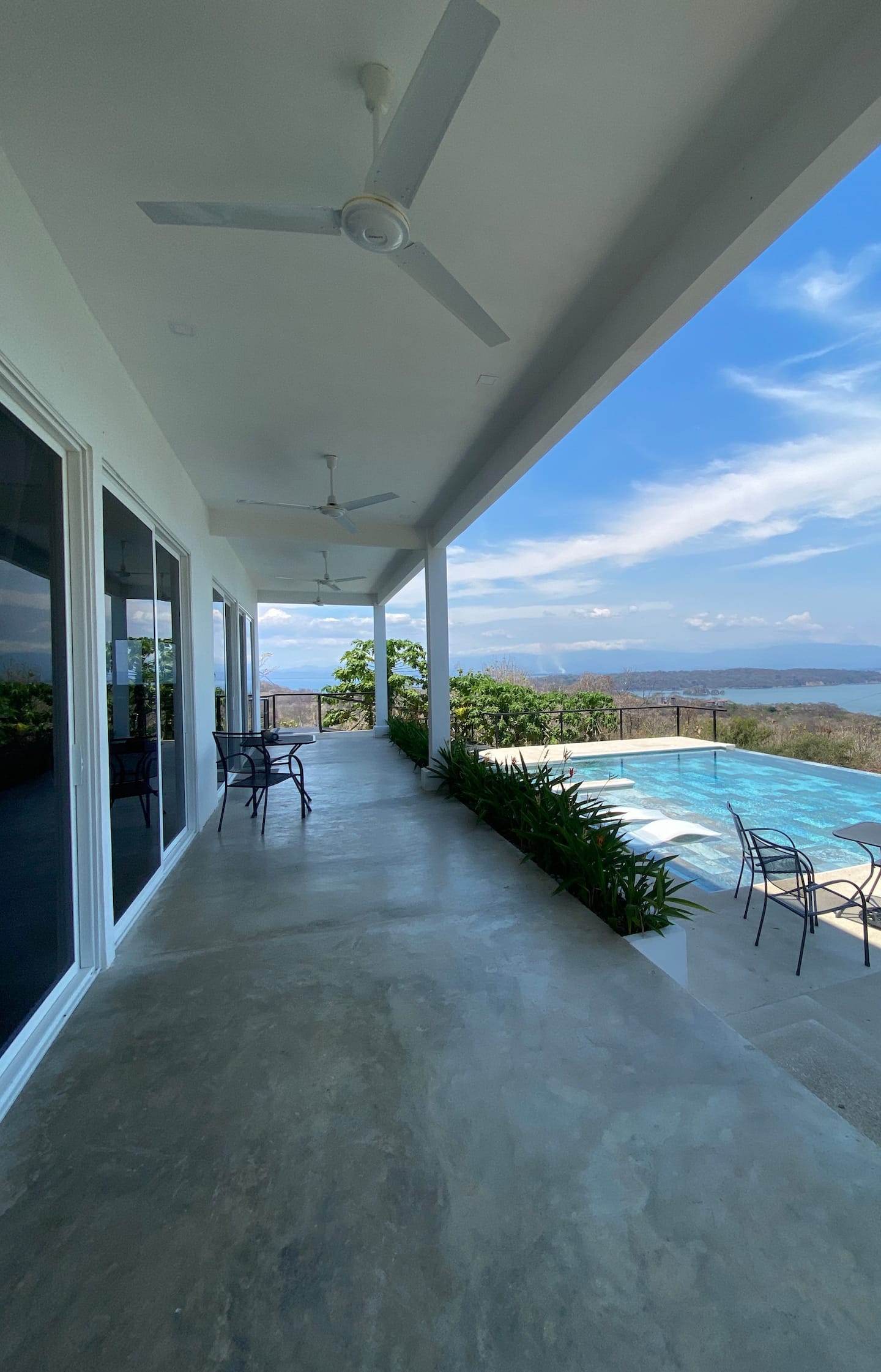 Terrace along the pool